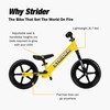 Strider 12” Sport Bike, Yellow - No Pedal Balance Bicycle