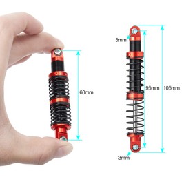 4pcs Shock Absorber Aluminum Shock IR Racing YR Shocks FOR SCX10 90046 rc Crawler Car (95mm)