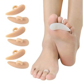 CAREOR 6 Pieces Hammer Toe Cushion - Hammer Toe Gel Pads Corrector & Straightener for Curled, Curved, Claw & Mallet Toe Relief - Right & Left Gel Support Crest Cushion (Beige)