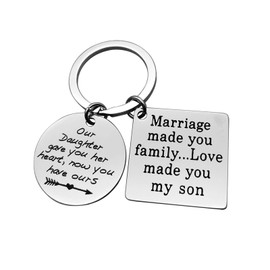 Dabihu Son in Law Gifts Son in Law Keychain Wedding Jewelry for Groom from Father Mother in Law Appreciation Gift Engagement Gift Birthday Gift Groom Keyring Love Made You My Son