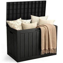 Outdoor Deck Storage Box, 50 Gallon Deck Box,Lockable Patio Storage Bench