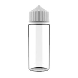 Copackr Chubby Gorilla V3 5 x 120 ml PET Bottles for Liquid - Dropper Bottles (Clear Bottle with White Cap, 120 ml)