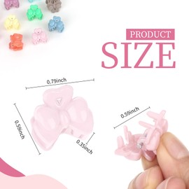 Wanciler Mini Claw Hair Clips Small Hair Claw Clips, 100Pcs Tiny Hair Clips Plastic Mini Bow Hair Claws for Women