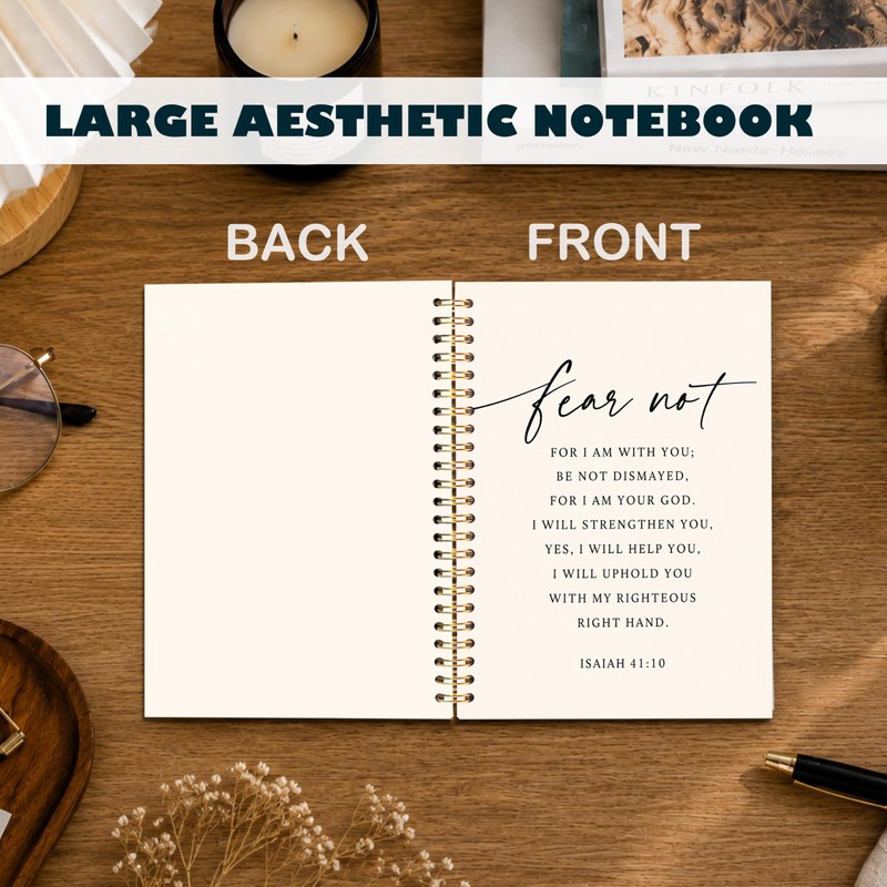 CIOJUNE Isaiah 41:10 Christian Scripture Notebook for Women Men 5.5x8.3