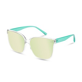 Sumato Sunglasses Womens, Oversized Sunglasses for Women with Mirrored Trendy Lens UV400 Blocking Light Green