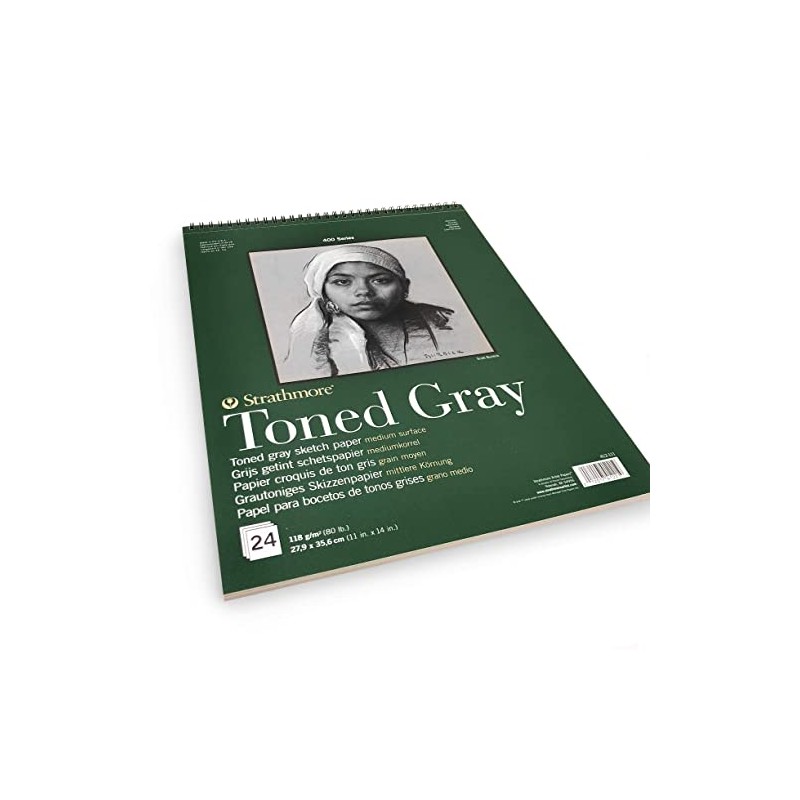 Strathmore Toned Sketch Paper Pad 28cm x 36cm -36kg Grey