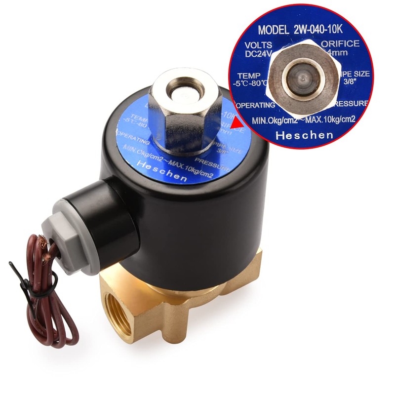 Heschen Brass Electric Solenoid Valve 2W-040-10K PT3/8'' DC24V Direct Actuation