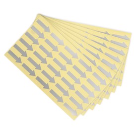 PATIKIL Small Arrow Sticker Label 1.2 x 0.5", 300 Pack Adhesive Color Coding Sign Decal for Gas Flow Direction Inspection Defect Marking, Grey