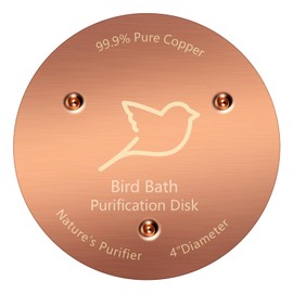 NNG 1 Pack Bird Bath Copper Disk,0.6mm Thick Reinforced 99.9% Pure Copper Bird Bath Purification Disk with Triple-Point Support,Physical Safe Water Cleaner for Outdoor Birdbaths Bowls,All-Season Use