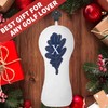 Golf Maple Leaves Head Cover Golf Club White Leather Headcovers