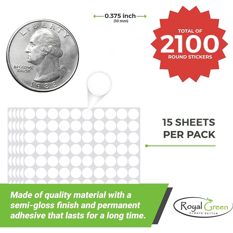 Round Colour Code Labels (1 cm) - 2100 Pack, Small