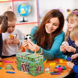 Atiloy Atiloy Valentines Boxes for Kids with 30PCS Soccer Basketball Baseball Sports Football Valentines Cards Valentine Mailbox Kit for Classroom Exchange Boys Girls School Party Favors