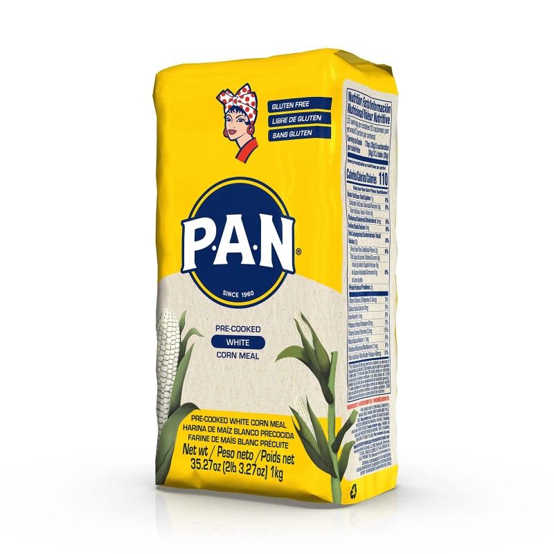 P.A.N. White Corn Meal 35.27 Ounce Pack of 4 Gluten