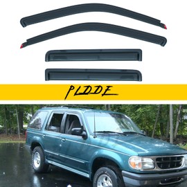 PLDDE in-Channel Rain Guards Compatible with 2001-2005 Sport Trac 1997-2001 Mercury Mountaineer 1991-2001 Explorer Side Window Visor Wind Deflector Vent Visors Car Accessories Tape-On 4pcs