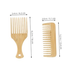 IWOWHERO 2pcs Wooden Wide Tooth Comb for Men Hair Styling Tool Barber Hair Comb Wide Tooth Scalp Massager Wooden Beard for Men