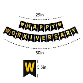 Cartel de trabajo feliz, decoración de fiesta de feliz trabajo, letra dorada negra