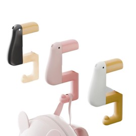 Pack of 3 Bag Holders for Table, ABS Material Bag Hooks, Non-Slip Design Table Hooks for Backpack, Headphones, Keys Can Be Removed, Thread Fixed, Does Not Damage the Desktop