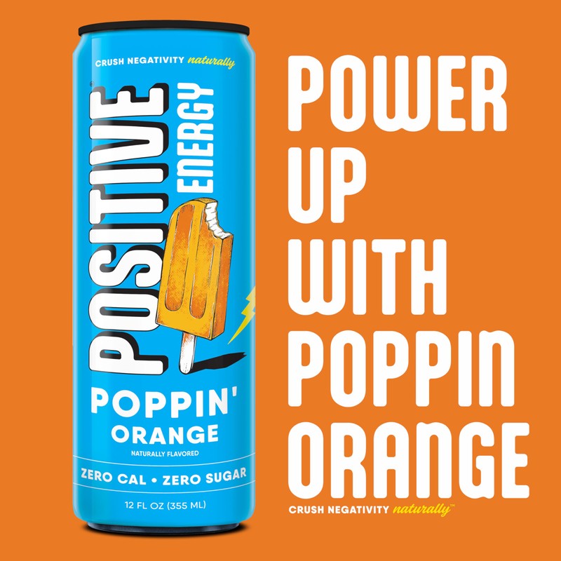Positive Energy Drink - Poppin' Orange | Zero Sugar, Zero