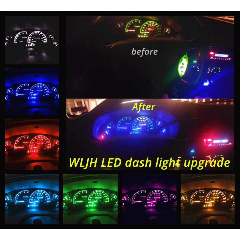 WLJH High Bright Green Instrument Panel Cluster Gauge Indicator Warning