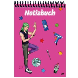 A 5 Notizblock Manga Quinn, pink, blanko: Spiralbindung, Notizblock, Tagebuch, Notizen für die Schule, Uni oder unterwegs, verschiedene Lineaturen und Muster