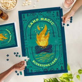 Lantern Press 1000 Piece Jigsaw Puzzle, Bluestone Lake, West Virginia, Lake Life Series, Camp Magic
