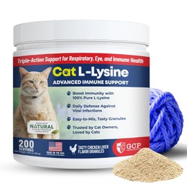 Guardian’s Choice 250mg L-Lysine for Cats, Advanced Immune Support for Respiratory, Eye & Nose Health, Chicken Liver Flavored Lysine Powder for Kittens & Seniors, 200 Servings