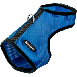 Bark Appeal Blue Wrap N Go Dog Harness for Small-Medium Pets – Soft Solid Mesh Vest Harness for Dogs, Puppies, Kittens & Cats – Easy Buckle-Free Design for a Comfortable Fit – Small