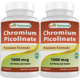 Best Naturals Chromium Picolinate 1000 mcg 120 Tablets (120 Count (Pack of 2))