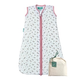 molis&co baby sleeping bag, 0.5 TOG, Size: 85 cm (6 - 18 months), ideal for the summer, Bloom Pink 100% organic cotton (Oeko-Tex 100)