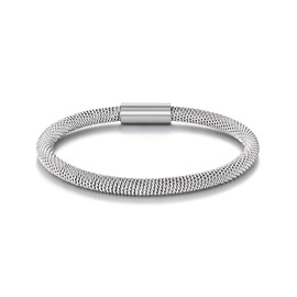 Stainless Steel Mesh Bracelet for Men and Women – Minimalist Silver Bracelet with Secure Clasp, Unisex Modern Fashion Jewelry, Comfortable Fit, Sleek Everyday Accessory, Gift for Him or Her