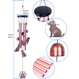 Dog Wind Chimes, Dog Wind Chimes for Outside,Dog Lover Gifts for Women, Birthday Gifts Memorial Gift,Outdoor Dog Gifts for for Mom, Friend and Teacher,Patio,Gardern Decor