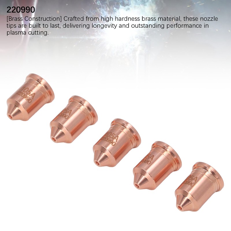 5 Pcs 220990 Nozzle Tip Brass Plasma Cutting Torch Nozzle