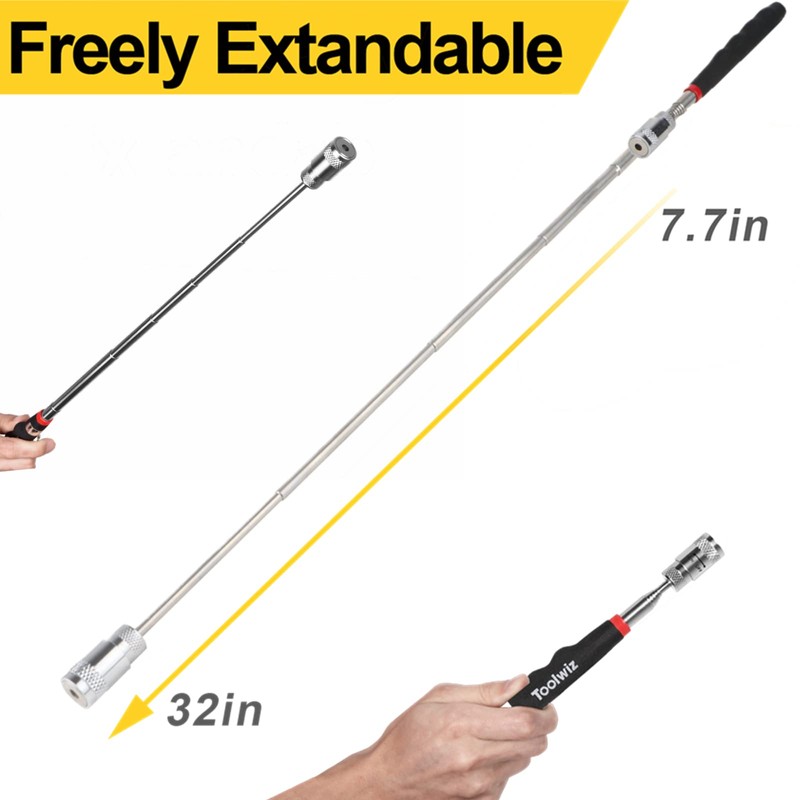 Toolwiz Magnetic Telescoping Pickup Tool 8 Lb, Portable Extendable Magnet