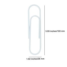 Corner Cabin 50 Pack Large Jumbo Paper Clips Paper Clips 4 Inches- Assorted Color 100mm Office Supply Accessories - Cute Paper Needle - Multicoloured Bookmark(Milk White)