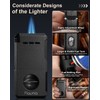 Cigar Lighter, 5- in -1 Torch Lighter, Built-in V-Cut Cigar