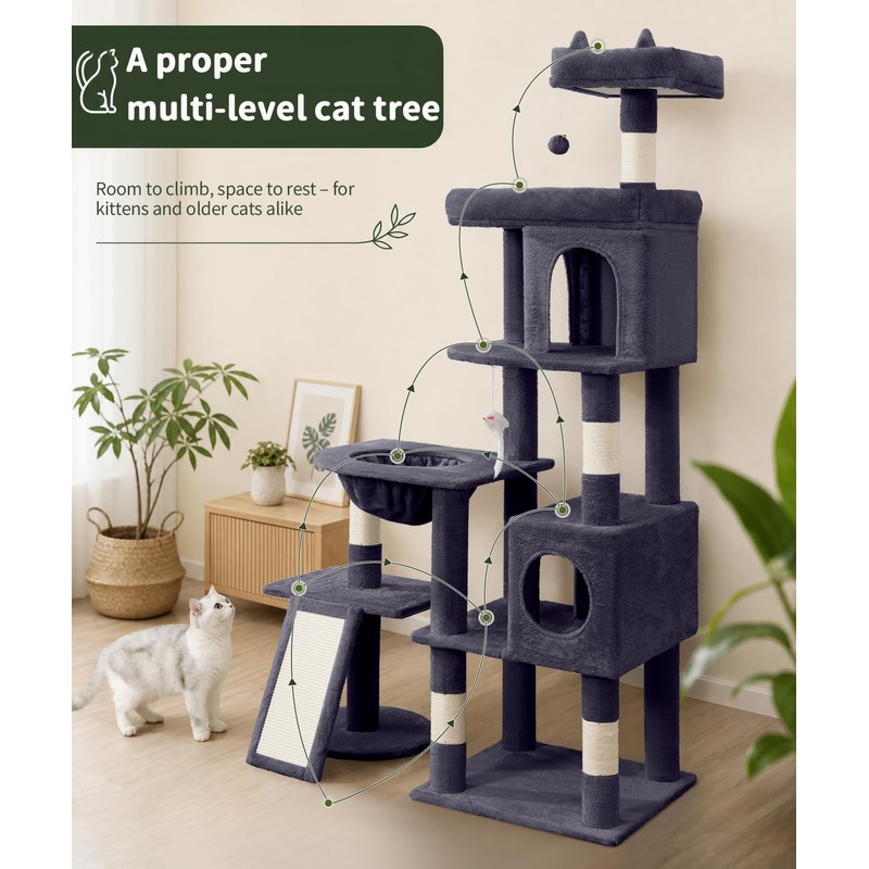 LIKISAK 68 Inch Heavy Duty Cat Tree Tower for Indoor