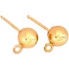 2 14K Yellow Gold Ball Earrings Loops Studs Posts 6mm