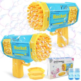 Bubble Machine Gun, 40 Holes Bubbles Gun Kids Toys for Boys Girls,Summer Outdoor Toy Birthday Wedding Party Favors Gifts:_Pink-2Pack