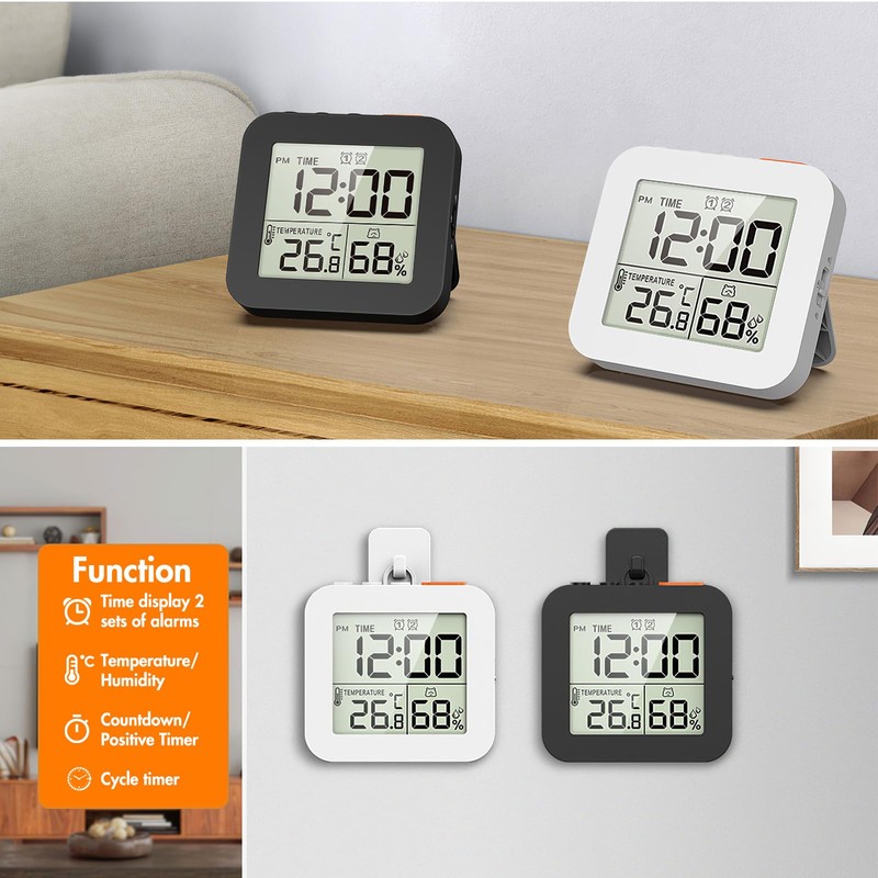 BTBHIHO Digital Shower Clock, Waterproof Bathroom Clock Shower Timer with