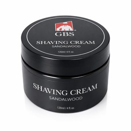 G.B.S Sandalwood Shaving Cream for Sensitive Skin, Hydrates, Nourishes for Close Smooth Shave, Protects Skin from Cuts, Bumps, Redness and Irritation Pack of 1