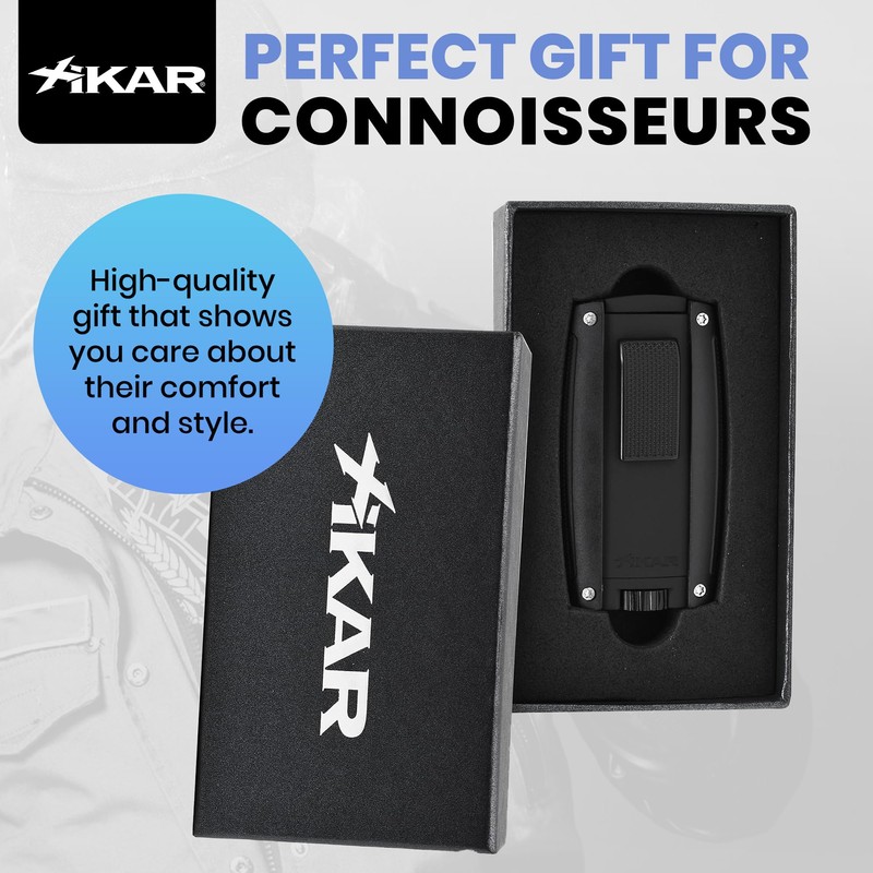 Xikar Turismo Double Jet Flame Butane Torch Lighter, Silver |