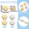 KISSITTY 4Pcs Silver Golden Heart 304 Stainless Steel Beads with