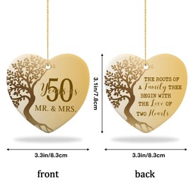 50 Year Wedding Ornament Gift for 50th Anniversary Ceramic Ornament Keepsake 50th Anniversary Mr and Mrs Gifts for Couple 50th for Her Him Husband Wife