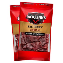 Jack Link's Beef Jerky, Original, Large Jerky Bags - Flavorful Meat Snacks, Ready to Eat Protein Snacks with 10g of Protein per Serving, Made with 100% Beef - 9 Oz. (Pack of 2)