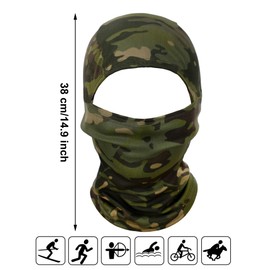 Blulu 3 Pcs Balaclava Summer Camo Face Mask Ski Mask Men Balaclava Motorcycle Camouflage Fishing Hunting Face Cover(Classic Camouflage)