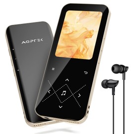 AGPTEK A09 MP3 Player, Bluetooth 5.3, Built-In 32 GB, Large Capacity, 2.4-Inch Screen, Metal Frame, Stylish, Lossless Sound Quality, 48H Music Player, Music Player, Direct Recording, Line-in Function, Built-in Speaker, FM Radio, FM Recording, Music Player, Easy Operation, Japanese Instruction Manual Included (English Language Not Guaranteed)