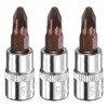 sourcing map 3pcs PZ2 Phillips Bit Socket 1/4" Square Drive