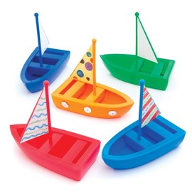 Baker Ross AW520 Make Your Own Boat Kit (Pack of 5) Craft kits for Kids, Party Fillers and Activities.