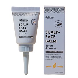 Delhicious Scalp Moisturiser Balm for Dry Itchy Scalp - Amla Hair Oil & Mango Butter - Psoriasis Scalp Treatment & Dry Scalp Serum - SLS Free - Natural, Vegan, Ayurveda - 65ml