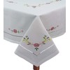 Creative Linens Hemstitched Embroidered Daisy Flower Tablecloth 70x120 Rectangular Table